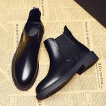 Botas Chelsea informales De estilo inglés para Mujer, Zapatos De cuero De vaca, pantalones cortos para Mujer, Botas hasta el tob