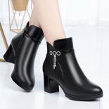 Womens Leisure Large Size Warm Fur Winter Boots Genuine Leather Cotton Shoes High Heels Winter Boot  Ladies Ankle Bota M