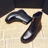 New Design Women Luxury Fashion Chelsea Boots Black Genuine Leather Autumn Winter Shoes Platform Elegant Girls Ankle Bot