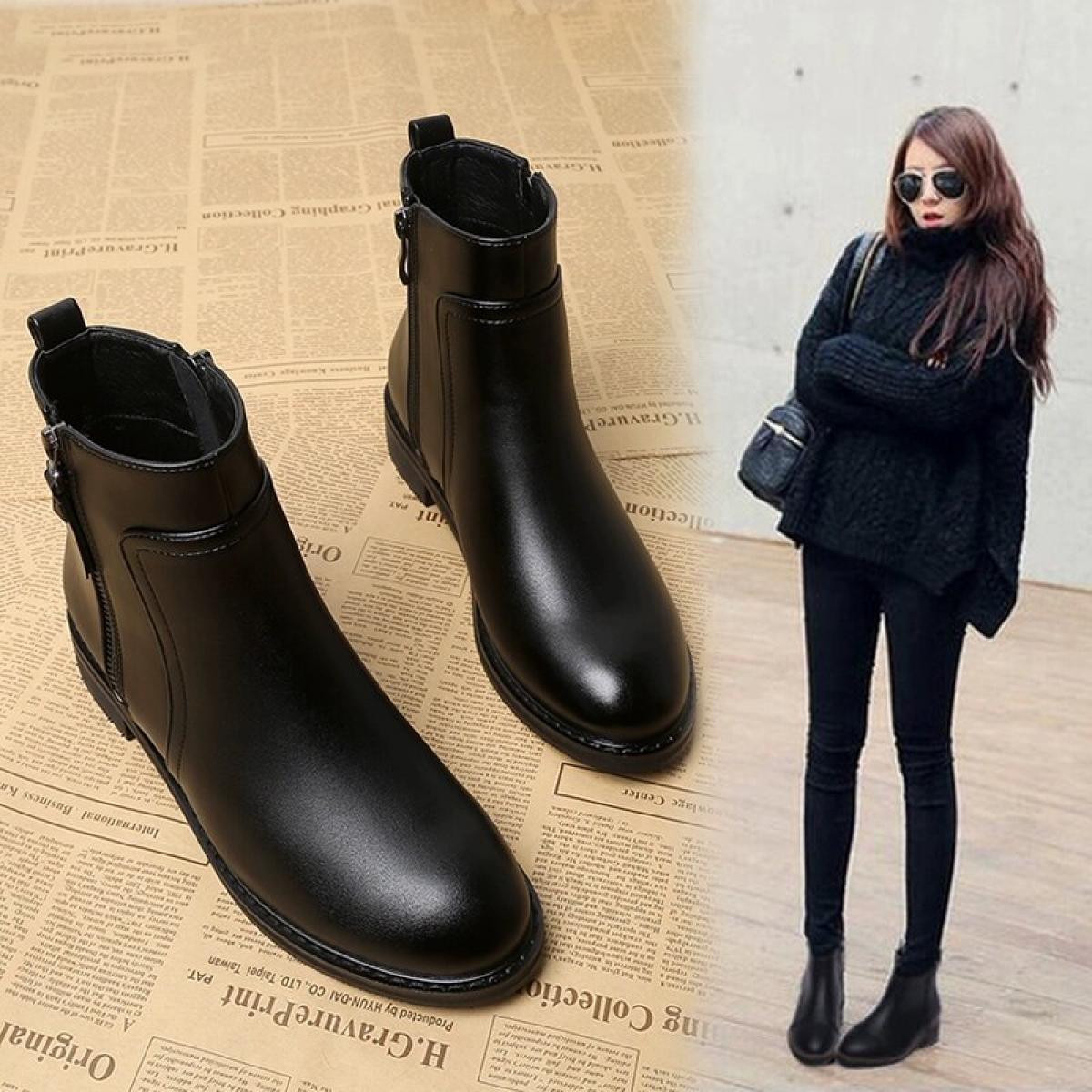 Womens Casual Chelsea Boots Original Leather Shoes Business Office Work Boot Brand Designer Black Stylish Ankle Botas Bo