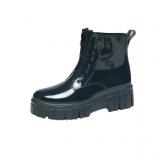 Botas de lluvia de plataforma gruesa para mujer, botines femeninos de corte bajo con punta redonda y cremallera, zapatos imperme