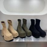 Botas Chelsea con plataforma gruesa hasta el tobillo, botines para mujer, zapatos De mujer, Botas De nieve góticas para motocicl