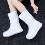 Botas De lluvia para mujer, botas impermeables De media pantorrilla con plataforma gruesa, Zapatos De lluvia antideslizantes con