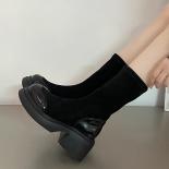 Womens Chunky High Heels Thigh High Long Stocking Boots Fashion Casual Platform Ladies Square Heel Mid Calf Boots Ankle 