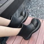 احذية المطر النسائية منصة أحذية المطر خفيفة الوزن مكتنزة مقاوم للماء أحذية ماء النساء عدم الانزلاق إيفا أحذية المياه قصيرة غال