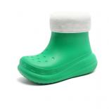 Detachable Women Rain Boots Clogs Height Increasing Slip On Women Warm Thick Bottom Platform Rainboots Non Slip Eva Boot