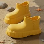 النساء أحذية المطر في الهواء الطلق مقاوم للماء السيدات أحذية المطر نعل سميك عدم الانزلاق خفيفة الوزن إيفا الانزلاق على الفتيات ا