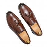 New Black Loafers Tassels Men Formal Shoes Slipon Spring Autumn Round Toe Mens Dress Shoes Free Shipping Size 3848  Men'