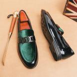 נעלי כלה חדשות לגברים נעלי צחצוח עור לקט ירוק slipon עגול בוהן נעלי שמלה לגברים משלוח חינם עסק מידה 3847