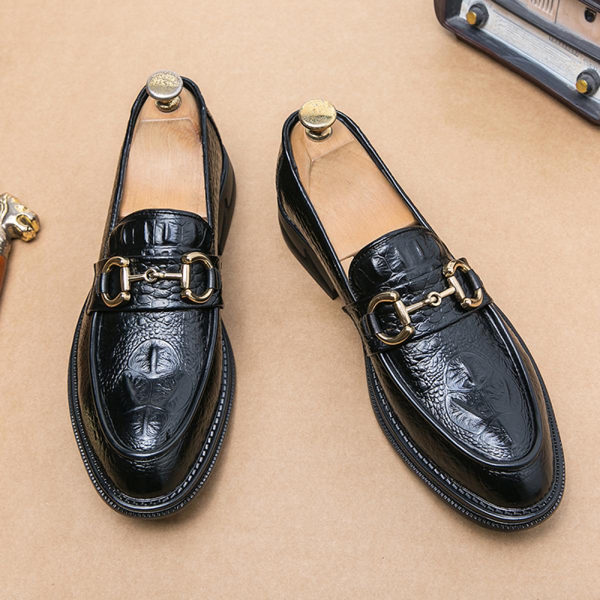 נעלי לופרס שחורות לגברים מחליקות על בוהן עגולות חומות גברים עסקים נעליים רשמיות משלוח חינם נעלי שמלת גברים מידה 38 45