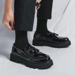 New Black Loafers Men Pu Leather Shoes Breathable Non Slip Tassel Decoration Fashion Business Dress Men Shoes