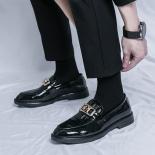 New Black Loafers Men Patent Leather Shoes Breathable Slip On Solid Casual Shoes Handmade Free Shipping Size 38 45