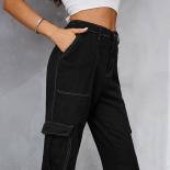 Pantalones vaqueros de cintura alta para mujer, pantalón vaquero Retro holgado, informal, a la moda, estilo callejero, cintura e