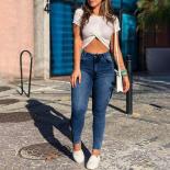 Side Pocket Women's Jeans Y2k Skinny Hem Zipper High Waist Denim Trousers Casual Fashion Plus Size Ladies Cargo Pants  J