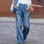 מותן גבוה נשים ג'ינס 2022 סתיו אופנה חדשה רטרו מתרחבים מכנסיים רפויים מזדמנים מכנסיים רגליים רחבות לנשים מכנסי רחוב