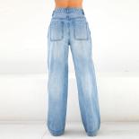 Y2k-pantalones vaqueros azules para mujer, moda informal, estilo callejero, Retro, tiro medio, pierna ancha, clásicos, holgados,