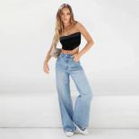 Y2k Women's Blue Jeans Fashion Casual Street Style Retro Mid Rise Wide Leg Pants Classic Loose Plus Size Ladies Denim Tr