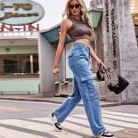 מכנסי מטען ג'ינס שחורים נשים y2k רפויים ישרים מותניים גבוהים מכנסיים זוגיים ישרים אופנה רחוב נשים נשים במידות גדולות