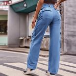 מכנסי מטען ג'ינס שחורים נשים y2k רפויים ישרים מותניים גבוהים מכנסיים זוגיים ישרים אופנה רחוב נשים נשים במידות גדולות