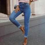 Women Denim Jeans 2023 New Fashion Skinny Jeans Women's Street Pants Zipper Straight Leg Pants Dark Blue Pencil Pants