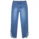 High Waisted Jeans 2023 Slim Skinny Jeans With Diagonal Slit Female Vintage Women Denim Trousers Pencil Pants Streetwear