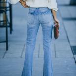 Flare Jeans 2023 New High Waist Woman Jeans Mom Flared Pants Streetwear New Casual Denim Trousers Retro Blue Bell Bottom