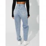 Straight Leg Jeans Women Retro High Waist Skinny Blue Denim Trousers Fashion Street Casual Y2k Clothing 2023 Ladies Pant