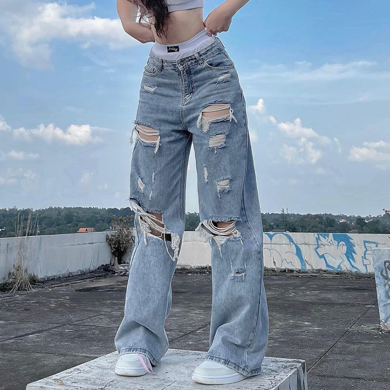 Pantalones cagados vaqueros best sale mujer