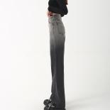High Waist Gradient Jeans Women's Autumn 2022 Style Gradient Straight Leg Pants Loose