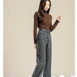  Fashion Plush And Thicken Baggy Jeans Wide Leg High Waist Pants Winter Velvet Jeans Warm Female Clothing Women's Pants
