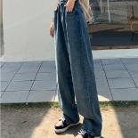 Zoki S6xl Women Jeans High Waist Loose Large Size Fall Female Denim Pants New Fashion Pocket Streetwear Baggy Ladies Jea