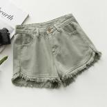 Zoki  Tassel Women Denim Shorts Fashion Summer Slim  Chic Girl Anklelength Pants Black Jeans Washed Street Wear  Jeans