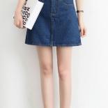 Zoki  Women Denim Mini Skirt Fashion Summer High Waist  Black Skirt Blue Package Hip Jeans Harajuku Cotton S3xl  Skirts