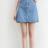 Zoki  Women Denim Mini Skirt Fashion Summer High Waist  Black Skirt Blue Package Hip Jeans Harajuku Cotton S3xl  Skirts