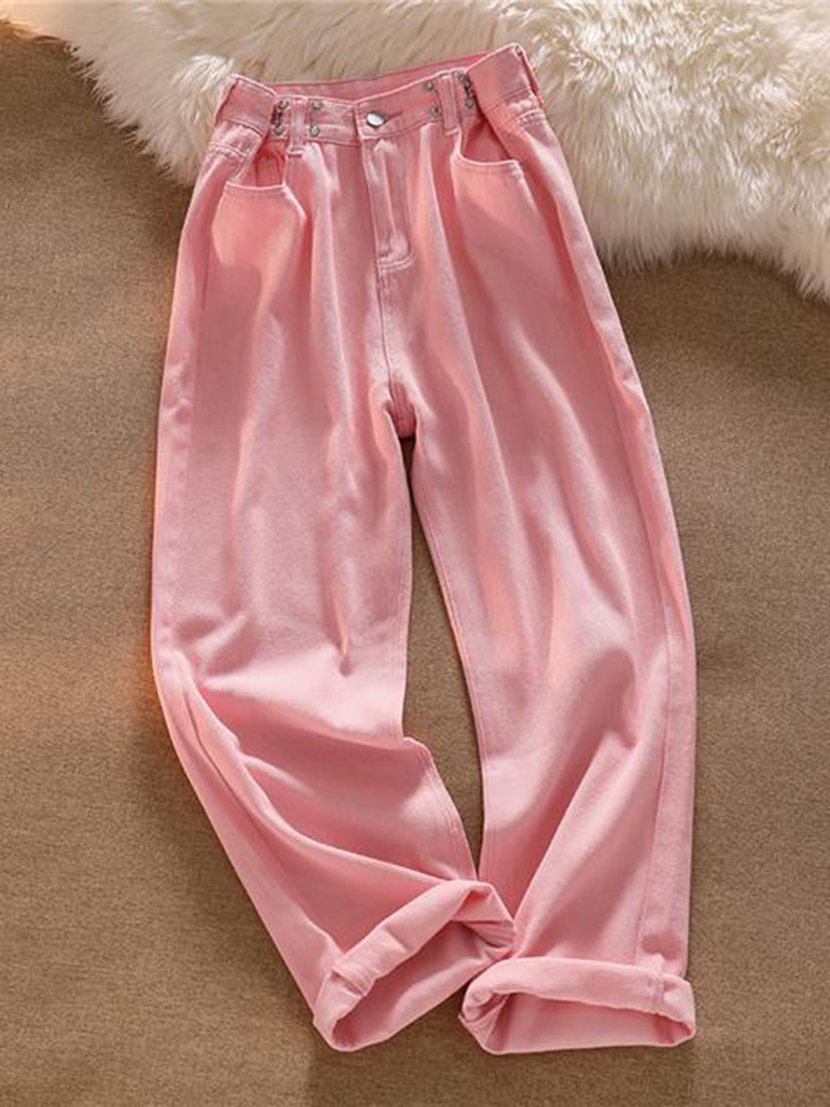 35,34 US$-Zoki, pantalones vaqueros de cintura alta para mujer, nuevos  pantalones vaqueros de diseño a la moda de primavera, pantalones va- Description