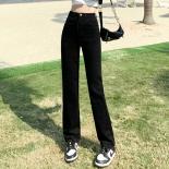 Zoki Brown Women Jeans Fall High Waist Straight Slim Denim Pants Streetwear Y2k Fashion  Black Full Jean Trousers 2022  