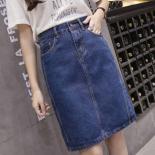 Zoki  Loose Women Denim Midi Skirt Summer A Line Blue Female Jeans Vintage Casual Harajuku Cotton Skirt Oversize 5xlskir