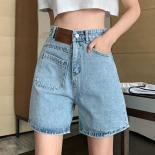 Zoki Fashion Streetwear Pocket Denim Shorts Women High Waist Harajuku  Shorts Preppy Style Casual A Line Denim Shorts Ne