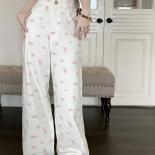 Zoki Fashion Floral Women Sweet Jeans  Elegant High Waist Wide Leg Pants Loose All Match Lady Casual S 3xl Denim Trouser
