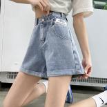 Zoki Design Women Letter Denim Shorts Harajuku Casual Vintage A Line Shorts Summer  High Waist Preppy Style Jeans Shorts