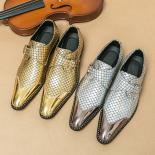 New Gold Loafers For Men Metallic Wind Square Toe Slip On Wedding Shoes For Men Size 38 44 Free Shipping Mens Shoes