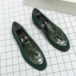 New Green Loafers For Men Brown Black Tassels Slipon Round Toe Men Formal Shoes Free Shipping Size 3848 Men Shoes  Men's