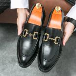 Black Loafers Men Brown Round Toe Slip On Spring/autumn Business Formal Mens Shoes Size 38 46 Free Shiping