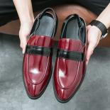 Black Loafers Men Red Round Toe Slip On Spring/autumn Business Formal Mens Shoes Size 38 46 Free Shiping Men Sandals