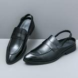 Black Loafers Men Red Round Toe Slip On Spring/autumn Business Formal Mens Shoes Size 38 46 Free Shiping Men Sandals