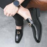 Black Men Loafers Pu Leather Square Toe Slipon Business Mens Formal Shoes Handmade Dress Shoes Size 3846 Men Shoes  Men'
