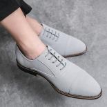 Gray Men Derby Shoes Flock Square Toe Lace Up Black Business Men Formal Shoes Handmade Mens Shoes Size 38 46