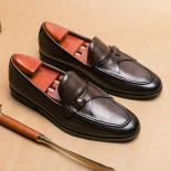 New Brown Loafers For Men Square Toe Slip On Mens Formal Shoes Business Handmade Size 38 46 Free Shipping