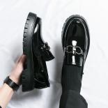 New Black Loafers Men Patent Leather Shoes Breathable Slip On Solid Casual Shoes Handmade Free Shipping Men Dress Shoes