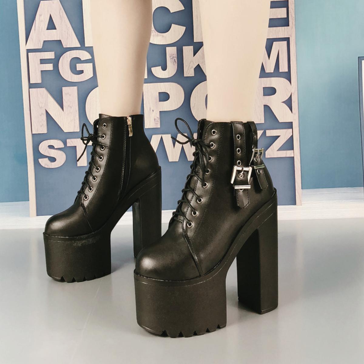 Botines tacon cuadrado clearance plataforma